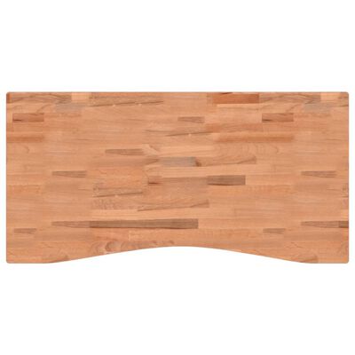 vidaXL skrivebordsplade 110x(50-55)x2,5 cm massivt bøgetræ