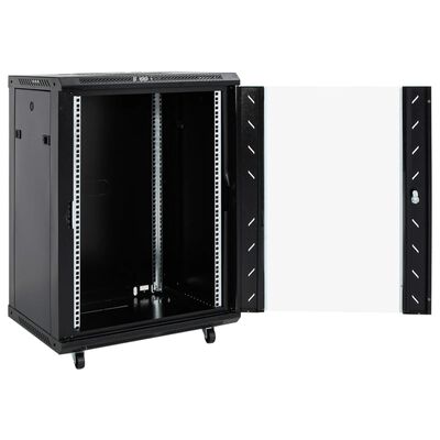 vidaXL netværksskab 53x40x80 cm 15U 19" IP20 sort