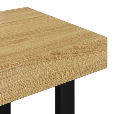 vidaXL sofabord 90x45x40 cm MDF og jern lysebrun og sort