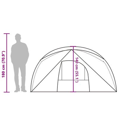 vidaXL 4-personers campingtelt vandtæt grøn