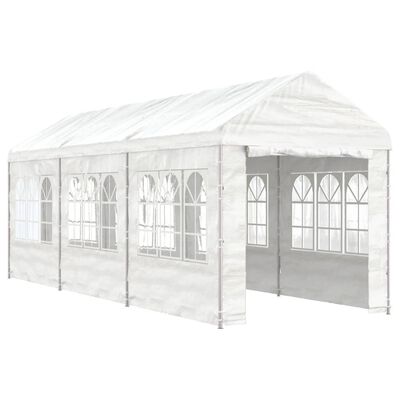 vidaXL pavillon med tag 6,69x2,28x2,69 m polyethylen hvid
