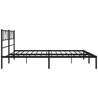 vidaXL sengeramme med sengegavl 200x200 cm metal sort