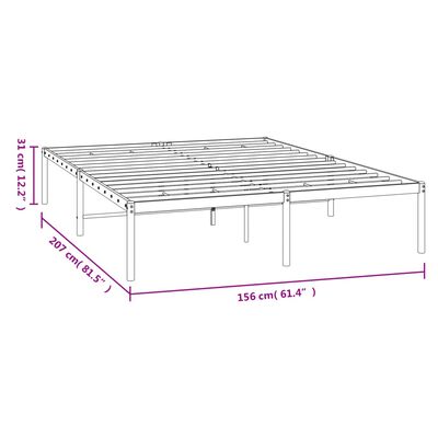 vidaXL sengeramme 150x200 cm metal hvid