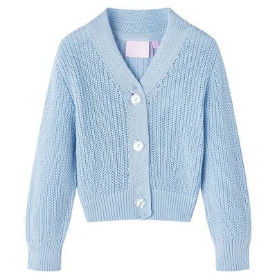 Strikket cardigan til børn str. 92 blå