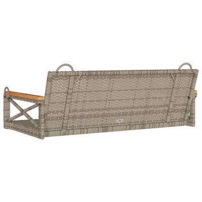 vidaXL gyngebænk 109x62x40 cm polyrattan grå