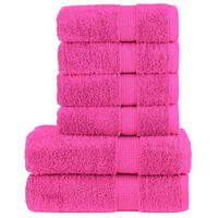 vidaXL håndklæder 6 stk. Premium 600 g/m2 100 % bomuld lyserød