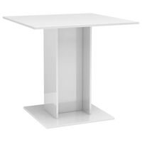 vidaXL spisebord 80x80x75 cm konstrueret træ hvid højglans