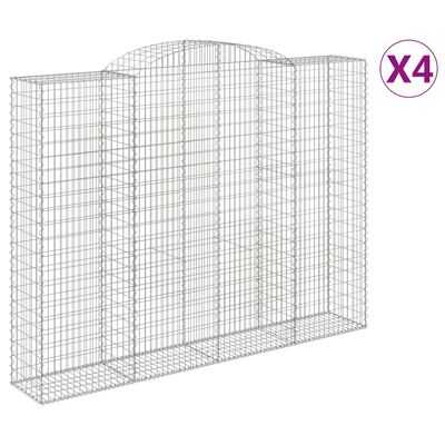 vidaXL buede gabionkurve 4 stk. 300x50x220/240 cm galvaniseret jern