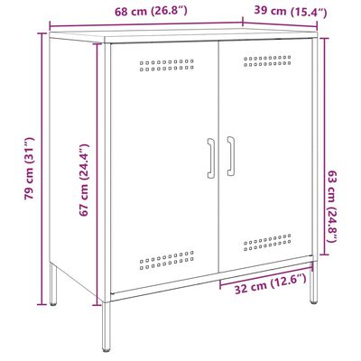 vidaXL skab 68x39x79 cm stål antracitgrå