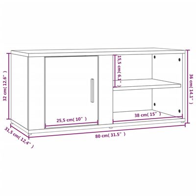 vidaXL tv-bord 80x31,5x36 cm konstrueret træ betongrå