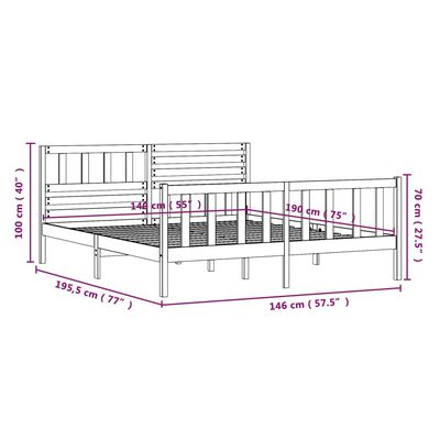 vidaXL sengeramme 140x190 cm massivt træ