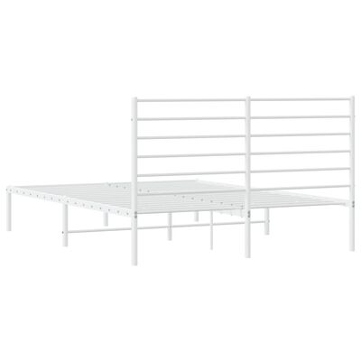 vidaXL sengeramme med sengegavl 140x190 cm metal hvid