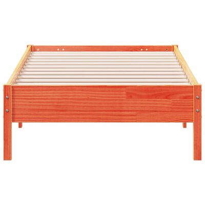 vidaXL sengeramme uden madras 100x200 cm massivt fyrretræ gyldenbrun