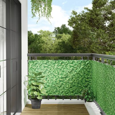 vidaXL haveafskærmning 1000x75 cm PVC plantedesign grøn