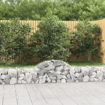 vidaXL buede gabionkurve 25 stk. 200x30x40/60 cm galvaniseret jern