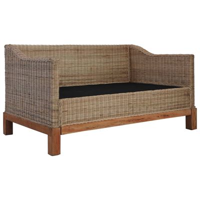 vidaXL 2-personers sofa med hynder naturlig rattan