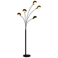 vidaXL standerlampe 200 cm 5 x E14 sort og guld