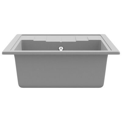 vidaXL køkkenvask med overløbshul oval granit grå