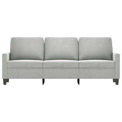 vidaXL 3-personers sofa 180 cm velour lysegrå