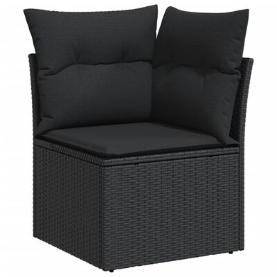 vidaXL sofasæt til haven 14 dele med hynder polyrattan sort