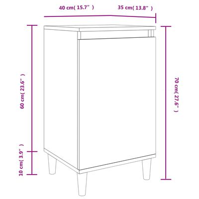 vidaXL sengeborde 2 stk. 40x35x70 cm konstrueret træ hvid