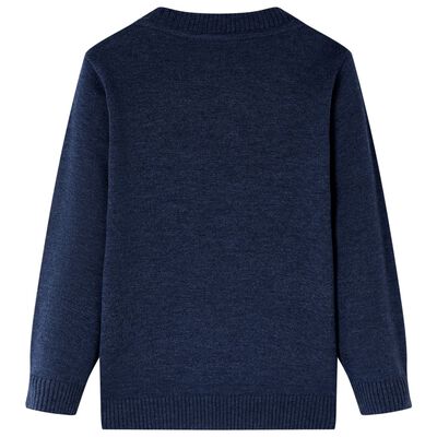 Sweater til børn str. 128 strikket marineblå