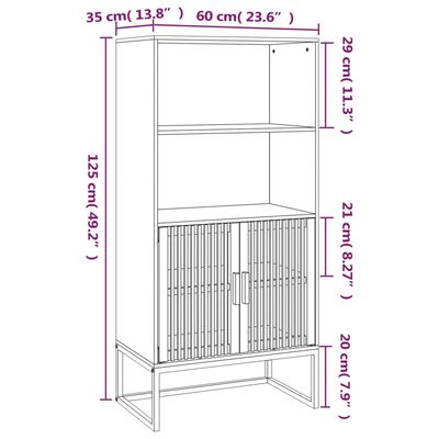 vidaXL højskab 60x35x125 cm konstrueret træ hvid