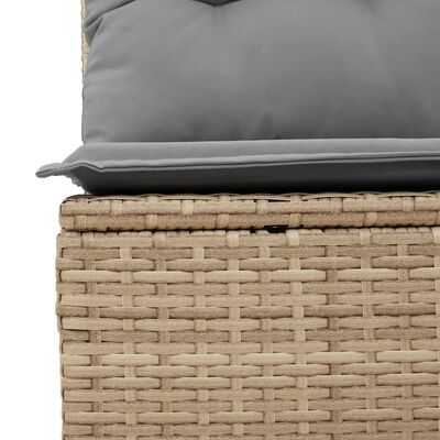 vidaXL havesofasæt 6 dele med hynder polyrattan beige