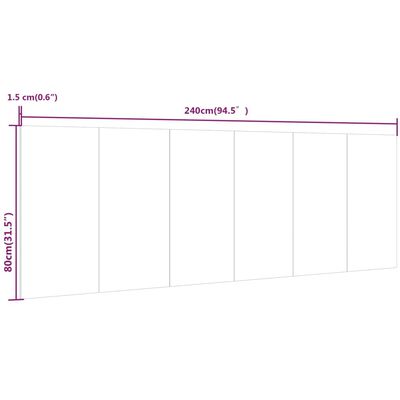 vidaXL væghængt sengegærde 240x1,5x80 cm konstrueret træ hvid