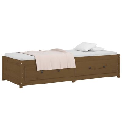 vidaXL daybed 90x190 cm Single massivt fyrretræ gyldenbrun