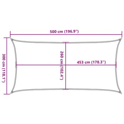 vidaXL solsejl 5x3 m 100 % polyesterstof sandfarvet