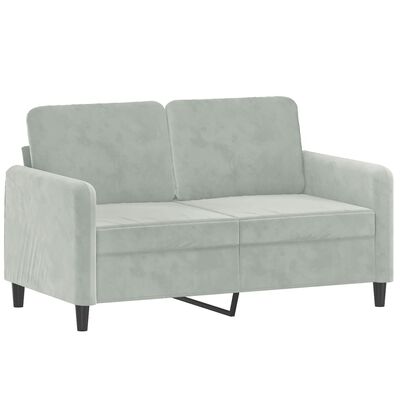 vidaXL 2-personers sofa 120 cm velour lysegrå