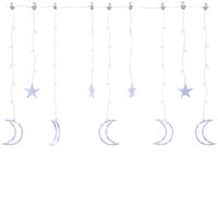 vidaXL fairy lights-lyskæder stjerne og måne 138 LED'er blå