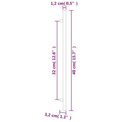 vidaXL skabshåndtag 5 stk. 320 mm rustfrit stål sølvfarvet