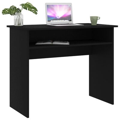 vidaXL skrivebord 90x50x74 cm konstrueret træ sort