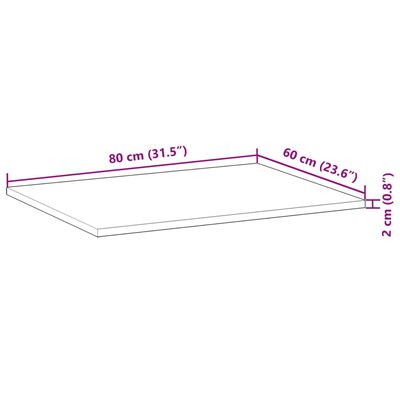 vidaXL bordplade til badeværelse 80x60x2 cm massivt akacietræ