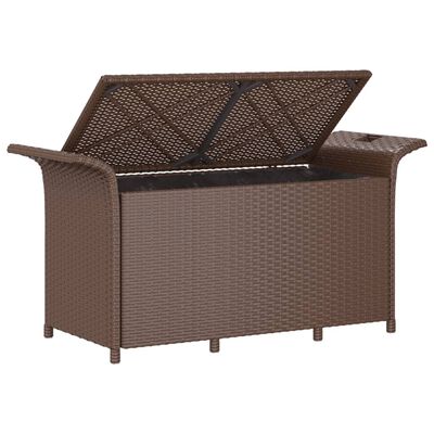 vidaXL havebænk med hynde 116x46x57 cm polyrattan brun