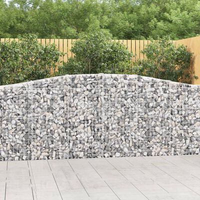 vidaXL buede gabionkurve 9 stk. 400x30x100/120 cm galvaniseret jern