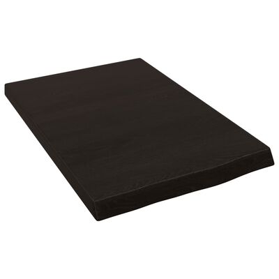 vidaXL væghylde 40x60x(2-4) cm behandlet massivt egetræ mørkebrun