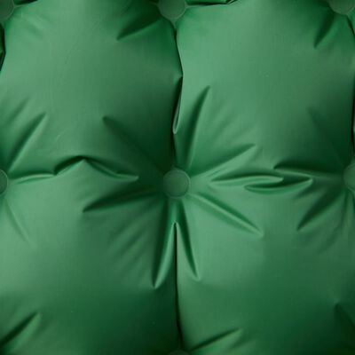 vidaXL 1-personers campingmadras med pude selvoppustelig grøn