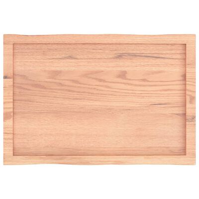 vidaXL bordplade 80x50x(2-6) cm naturlig kant behandlet træ lysebrun