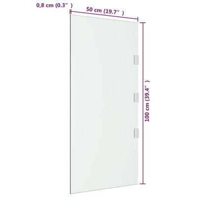 vidaXL sidepanel til dørbaldakin 50x100 cm hærdet glas transparent