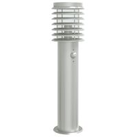 vidaXL udendørs standerlampe med sensor 60 cm rustfrit stål sølvfarvet