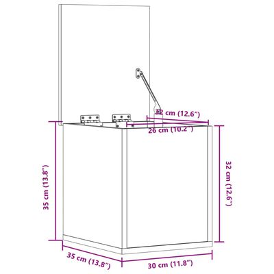 vidaXL opbevaringsboks 30x35x35 cm konstrueret træ betongrå