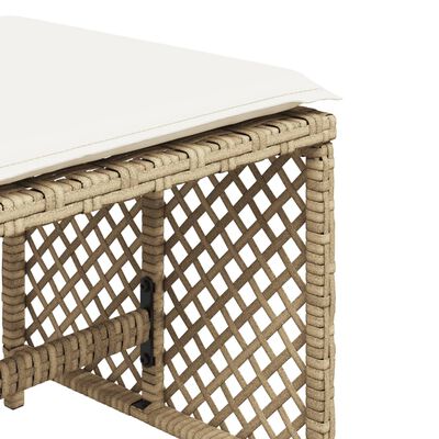 vidaXL haveskamler 4 stk. med hynder 41x41x36 cm polyrattan beige