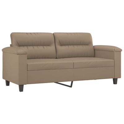 vidaXL 2-personers sofa med pyntepuder 140 cm kunstlæder cappuccino