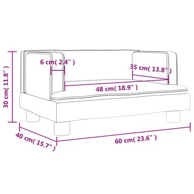 vidaXL sofa til børn 60x40x30 cm velour blå