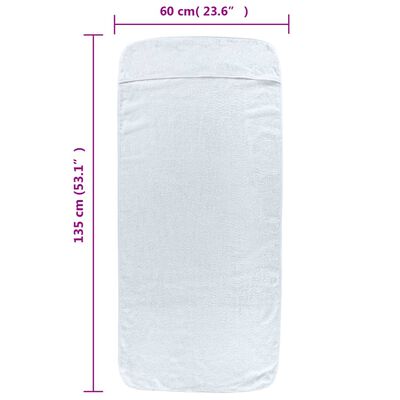 vidaXL strandhåndklæder 6 stk. 60x135 cm 400 GSM stof hvid
