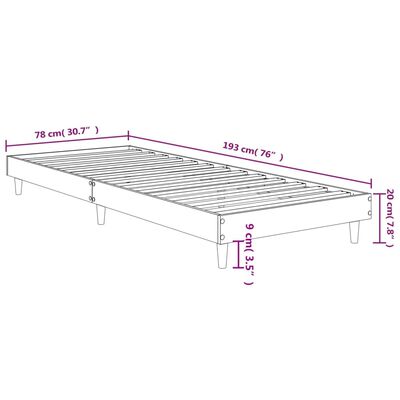 vidaXL sengeramme 75x190 cm uden madras konstrueret træ sonoma-eg