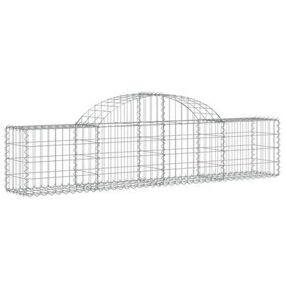 vidaXL buede gabionkurve 25 stk. 200x30x40/60 cm galvaniseret jern